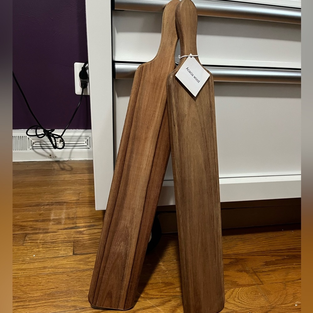 NEW Acacia slender cutting board serving board with handle…price is for one